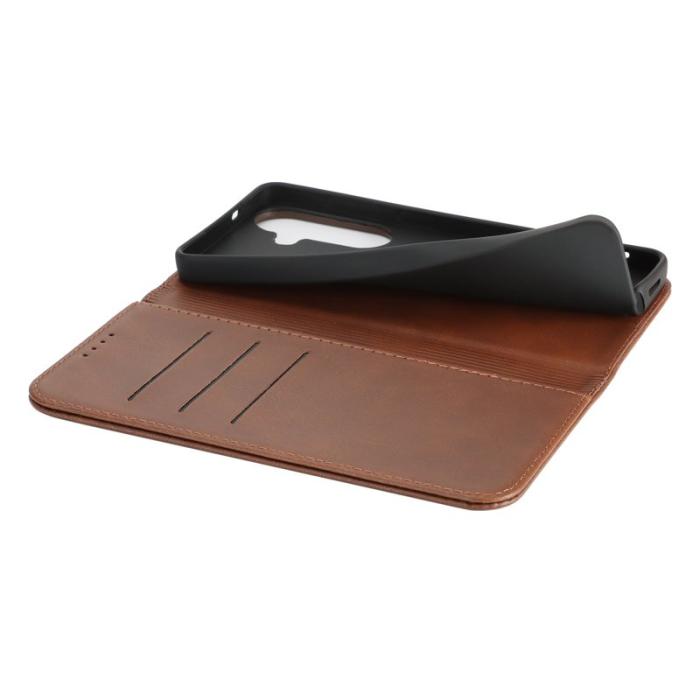 OEM - Mobilfodral för Samsung Galaxy S26 Konstläder Magnetiskt - Mörkbrun