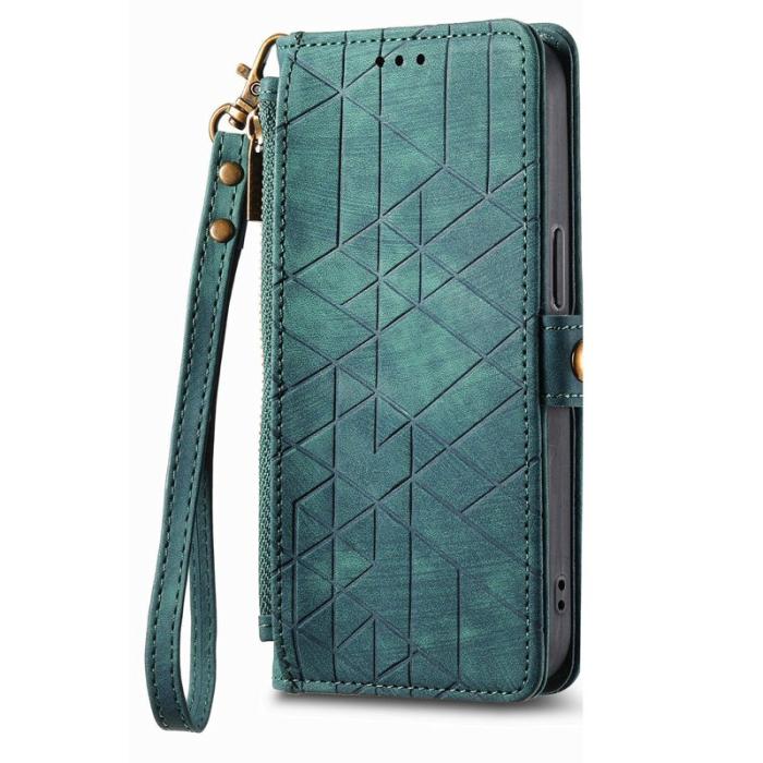 OEM - Plånboksfodral för Samsung Galaxy S26 Konstläder med dragkedja - Grön