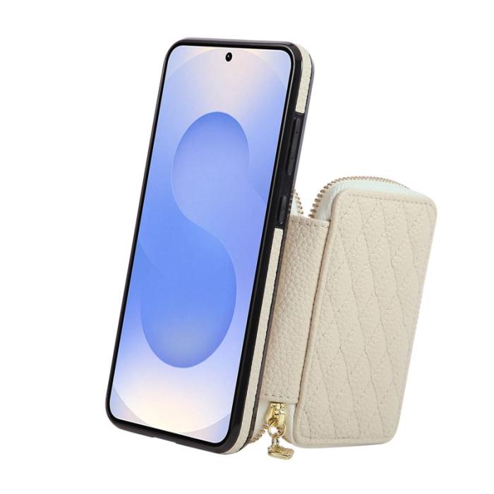 OEM - Mobilfodral för Samsung Galaxy S26 Konstläder med kortfack - Beige