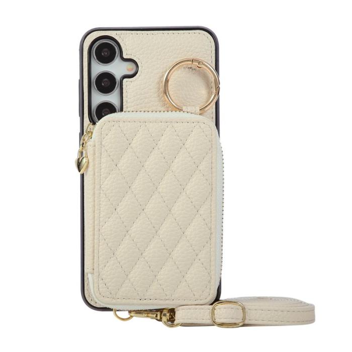 OEM - Mobilfodral för Samsung Galaxy S26 Konstläder med kortfack - Beige