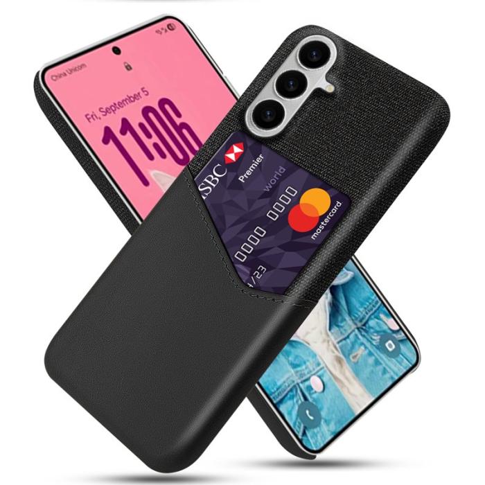 OEM - Mobilfodral för Samsung Galaxy S26 Konstläder med kortfack - Svart