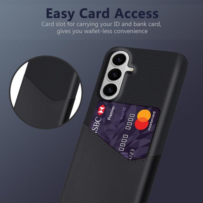 OEM - Mobilfodral för Samsung Galaxy S26 Konstläder med kortfack - Svart