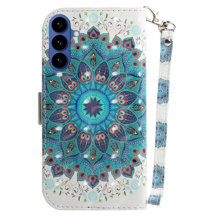 OEM - Plånboksfodral för Samsung Galaxy S26 Konstläder med mönster - Påfågelkrans