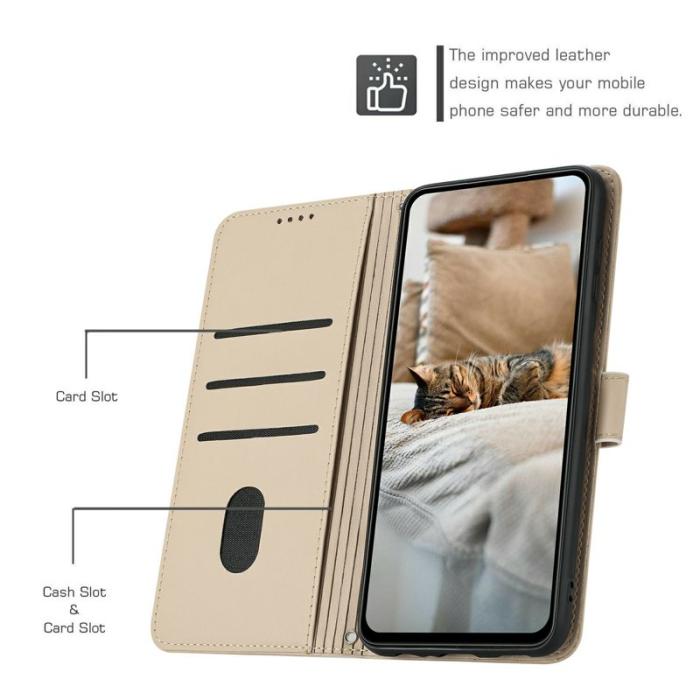 OEM - Plånboksfodral för Samsung Galaxy S26 Konstläder med rem - Beige