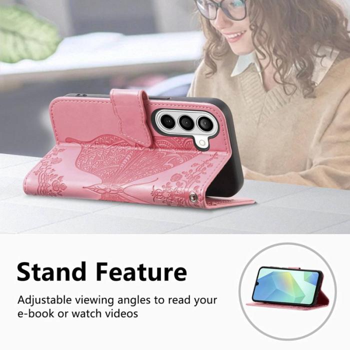 OEM - Plånboksfodral för Samsung Galaxy S26 Konstläder med rem - Rosa