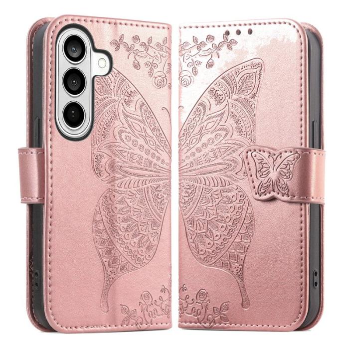 OEM - Plånboksfodral för Samsung Galaxy S26 Konstläder med rem - Roséguld