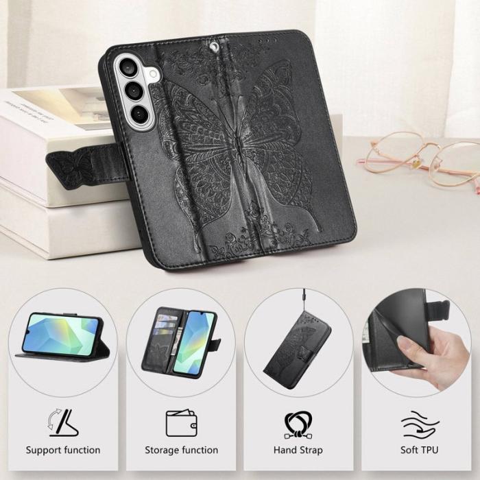 OEM - Plånboksfodral för Samsung Galaxy S26 Konstläder med rem - Svart