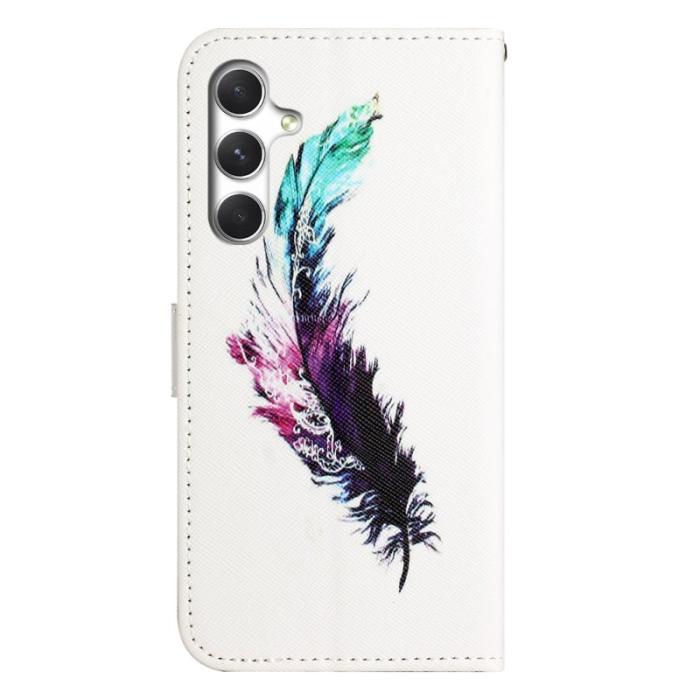 OEM - Plånboksfodral för Samsung Galaxy S26 Konstläder Mönster - Fjäder