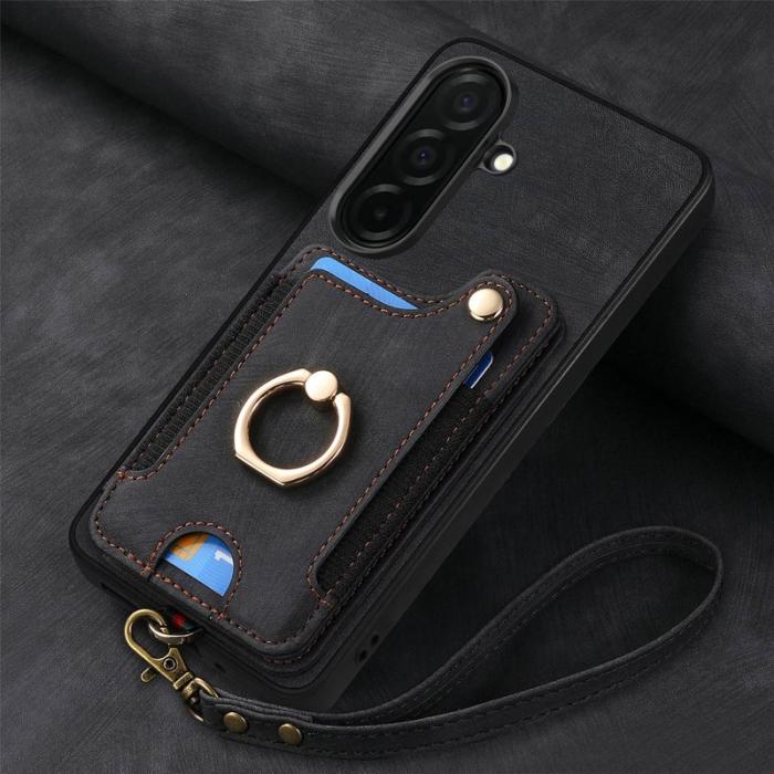 OEM - Mobilfodral för Samsung Galaxy S26 Konstläder RFID - Svart