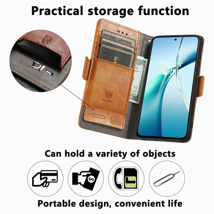 CASENEO - CASENEO Plånboksfodral för Samsung Galaxy S26 Konstläder Ställ med RFID Ljusbrun