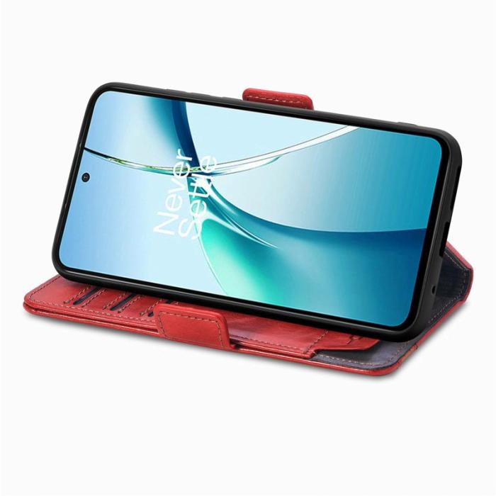 CASENEO - CASENEO Plånboksfodral för Samsung Galaxy S26 Konstläder Ställ med RFID - Röd