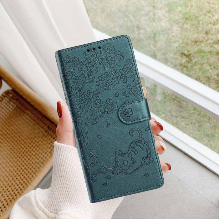 OEM - Plånboksfodral för Samsung Galaxy S26 Konstläder Ställ - Svartgrön