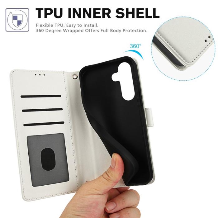 OEM - Plånboksfodral för Samsung Galaxy S26 Konstläder Ställfunktion - Vit