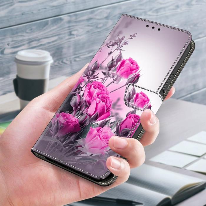 OEM - Plånboksfodral för Samsung Galaxy S26 Konstläder Stativ - Lila Blommor