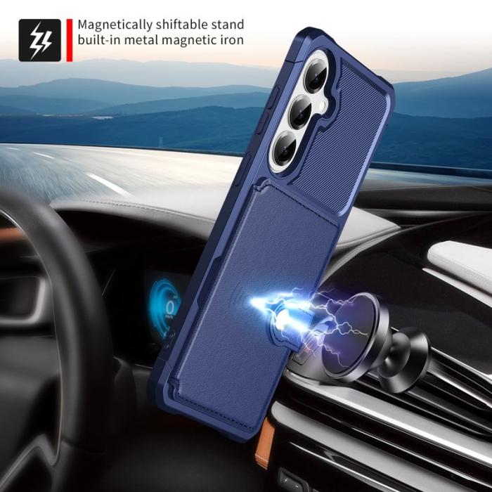 OEM - Mobilfodral för Samsung Galaxy S26 Konstläder + TPU - Blå