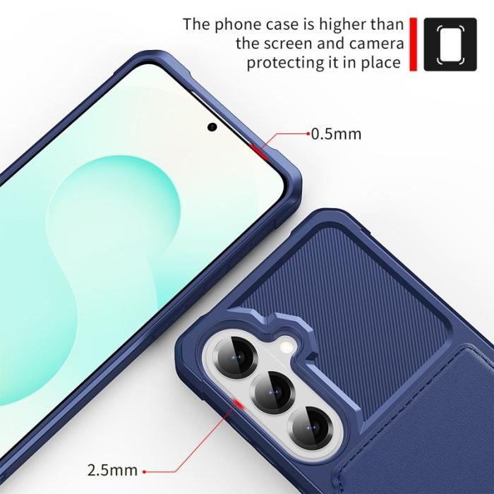 OEM - Mobilfodral för Samsung Galaxy S26 Konstläder + TPU - Blå