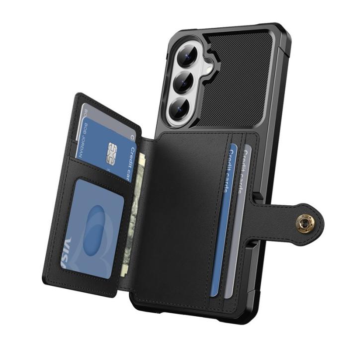 OEM - Mobilfodral för Samsung Galaxy S26 Konstläder + TPU - Svart