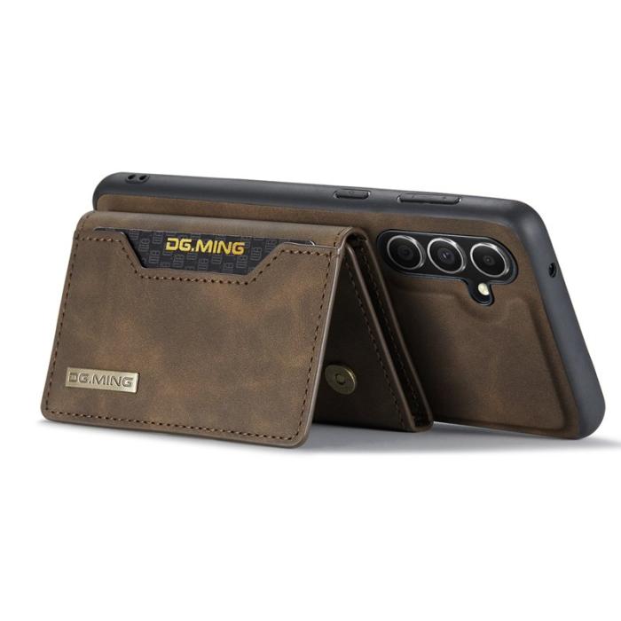 DG.MING - DG.Ming Mobilfodral för Samsung Galaxy S26 Konstläder Tri-Fold - Kaffe