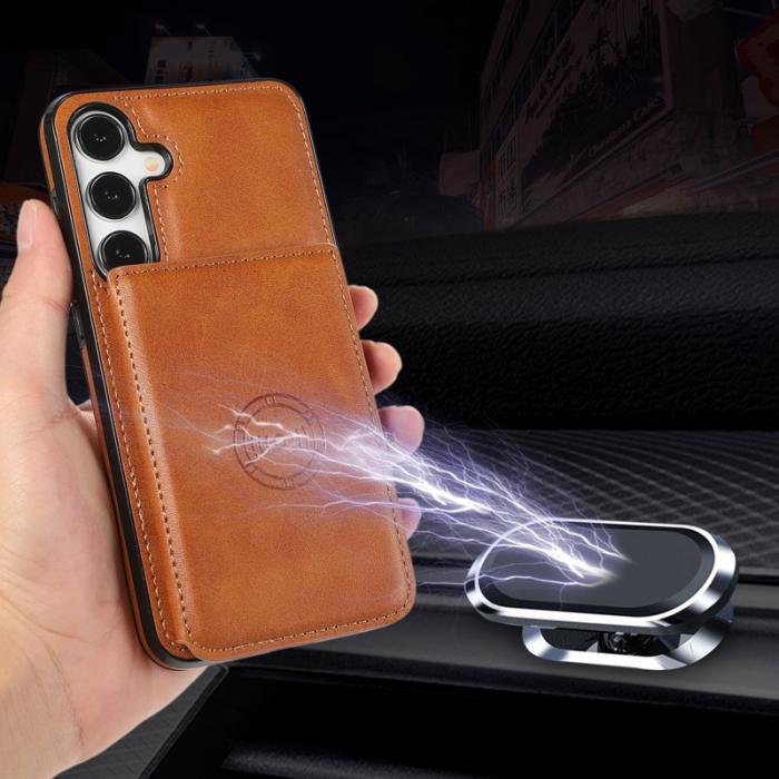 OEM - Mobilfodral för Samsung Galaxy S26 Kortfack Kickstand Konstläder - Brun