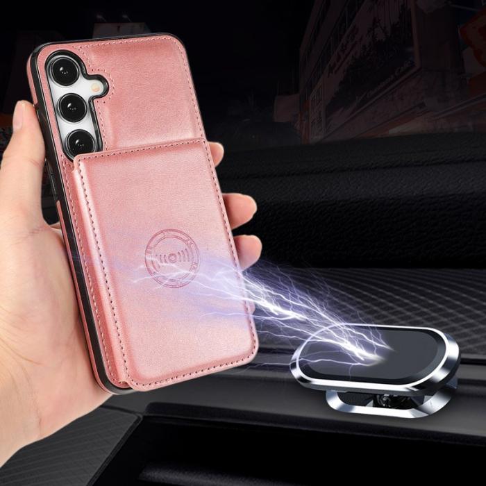 OEM - Mobilfodral för Samsung Galaxy S26 Kortfack Kickstand Konstläder - Roséguld