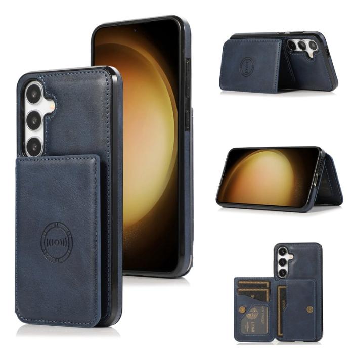 OEM - Mobilfodral för Samsung Galaxy S26 Kortfack Kickstand Konstläder + TPU - Blå