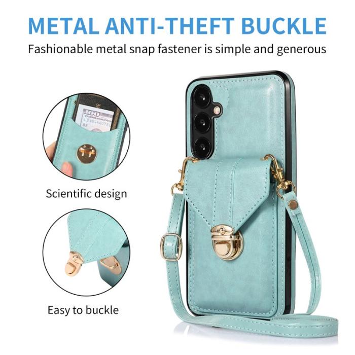 OEM - Mobilfodral för Samsung Galaxy S26 Kortfack Kickstand Konstläder + TPU - Grön