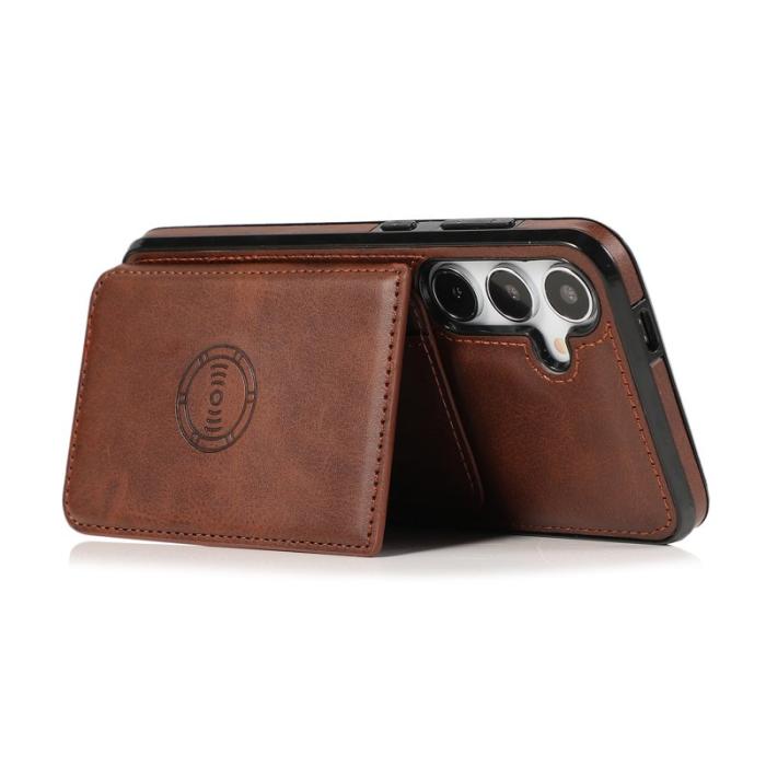 OEM - Mobilfodral för Samsung Galaxy S26 Kortfack Kickstand Konstläder + TPU - Kaffe