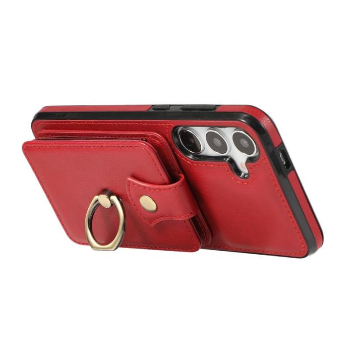 OEM - Mobilfodral för Samsung Galaxy S26 Kortfack Ring Kickstand - Röd