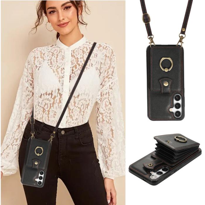 OEM - Mobilfodral för Samsung Galaxy S26 Kortfack Ring Kickstand - Svart