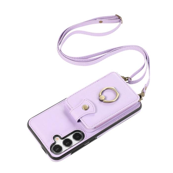 OEM - Mobilfodral för Samsung Galaxy S26 Kortfack Ring Kickstand TPU - Lila