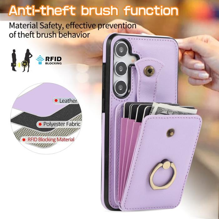 OEM - Mobilfodral för Samsung Galaxy S26 Kortfack Ring Kickstand TPU - Lila