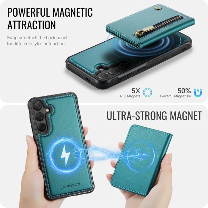 JEEHOOD - JEEHOOD Plånboksfodral för Samsung Galaxy S26 Magnetiskt Konstläder Blå