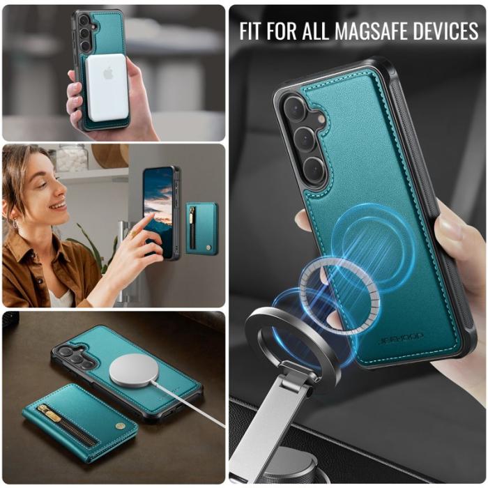 JEEHOOD - JEEHOOD Plånboksfodral för Samsung Galaxy S26 Magnetiskt Konstläder Blå