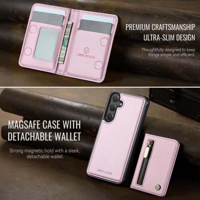 JEEHOOD - JEEHOOD Plånboksfodral för Samsung Galaxy S26 Konstläder Kickstand - Rosa