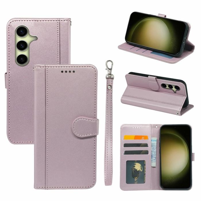 OEM - Plånboksfodral för Samsung Galaxy S26 Magnetiskt Konstläder med Rem - Roséguld