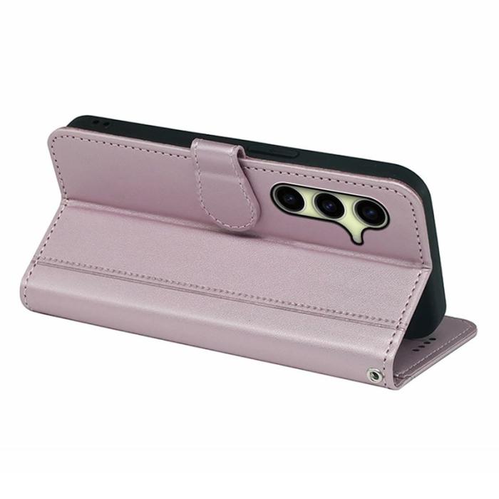 OEM - Plånboksfodral för Samsung Galaxy S26 Magnetiskt Konstläder med Rem - Roséguld