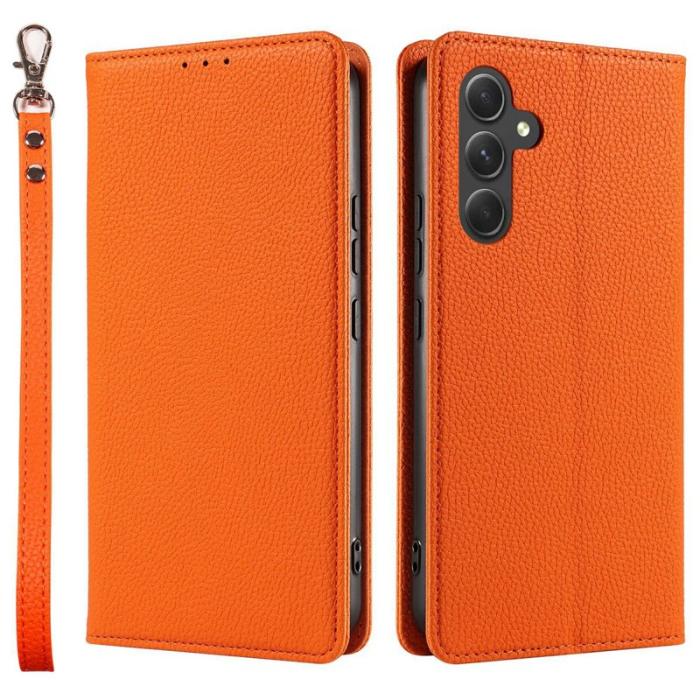 OEM - Plånboksfodral för Samsung Galaxy S26 Magnetiskt Konstläder - Orange