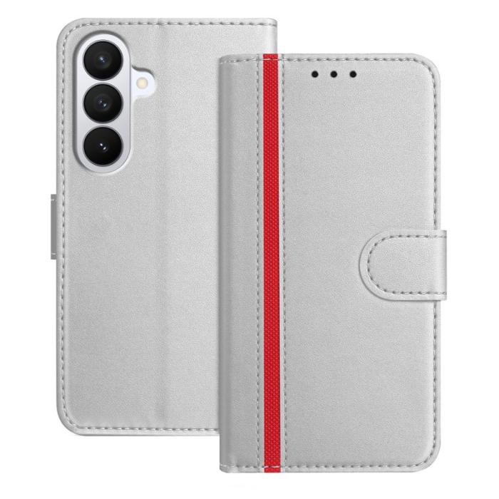 OEM - Plånboksfodral för Samsung Galaxy S26 Magnetiskt Konstläder - Silver