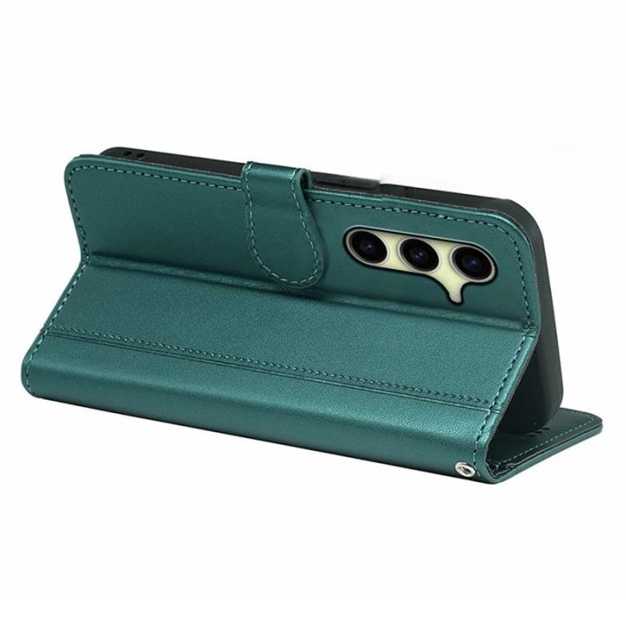 OEM - Plånboksfodral för Samsung Galaxy S26 Magnetiskt Konstläder med rem - Grön