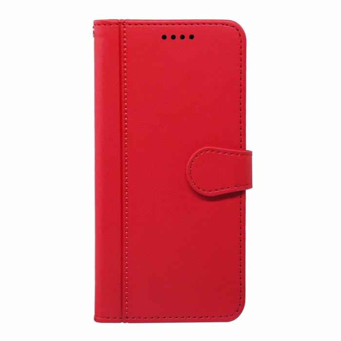 OEM - Plånboksfodral för Samsung Galaxy S26 Magnetiskt Konstläder med rem - Röd