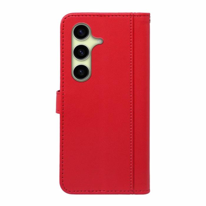 OEM - Plånboksfodral för Samsung Galaxy S26 Magnetiskt Konstläder med rem - Röd