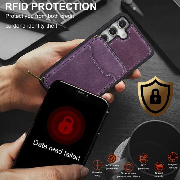 LC.imeeke - LC.IMEEKE Plånboksfodral för Samsung Galaxy S26 Magnetiskt PC + TPU - Lila