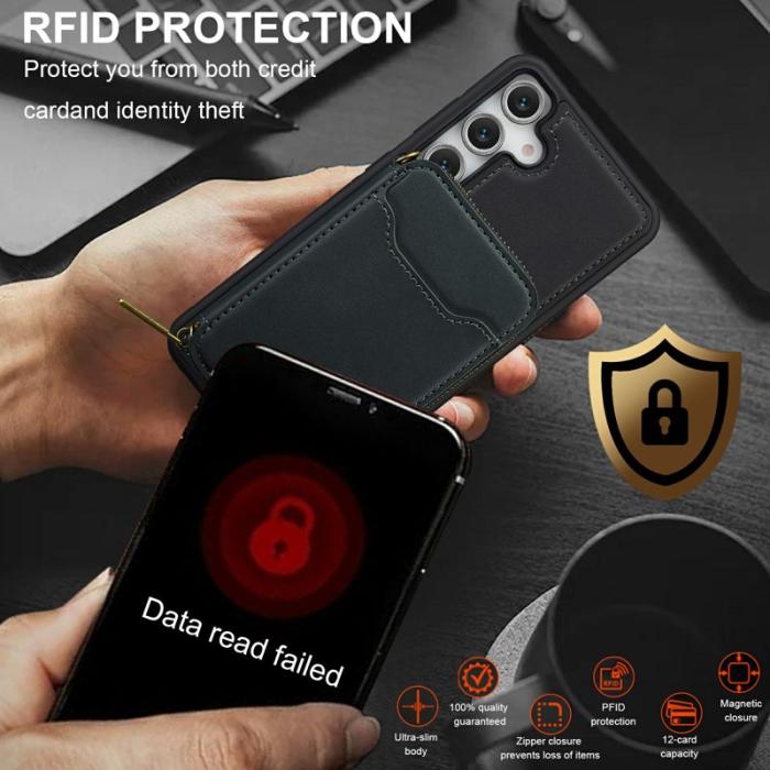 LC.imeeke - LC.IMEEKE Plånboksfodral för Samsung Galaxy S26 Magnetiskt PC + TPU - Svart