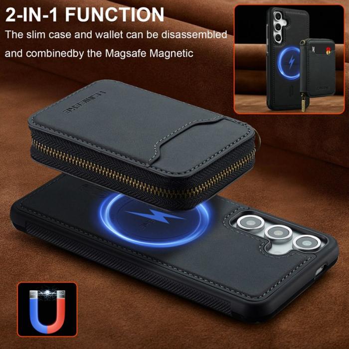 LC.imeeke - LC.IMEEKE Plånboksfodral för Samsung Galaxy S26 Magnetiskt PC + TPU - Svart