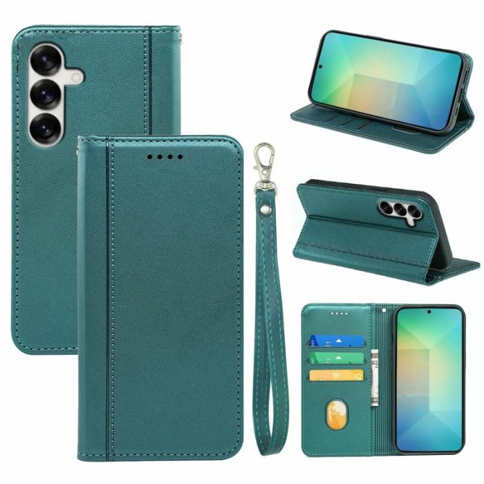 OEM - Plånboksfodral för Samsung Galaxy S26 Magnetiskt PU läder - Grön
