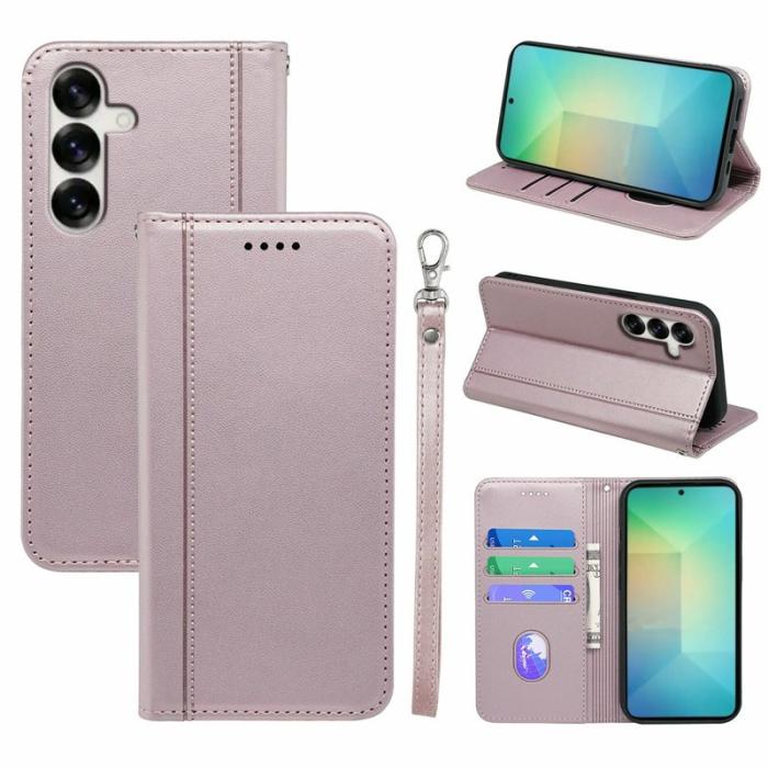 OEM - Plånboksfodral för Samsung Galaxy S26 Magnetiskt PU läder - Roséguld