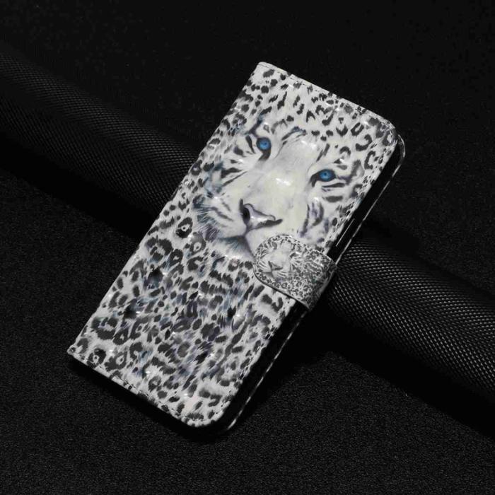 OEM - Plånboksfodral för Samsung Galaxy S26 Plus 3D-mönster Konstläder - Leopard