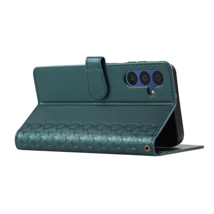 OEM - Plånboksfodral för Samsung Galaxy S26 Plus 3D Rhombus Konstläder - Grön