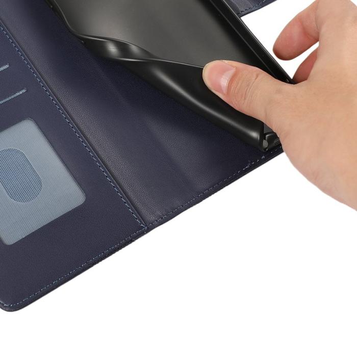 OEM - Plånboksfodral för Samsung Galaxy S26 Plus 3D Rombmönster Konstläder - Blå