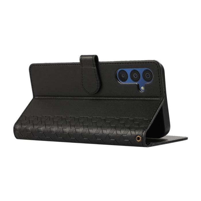 OEM - Plånboksfodral för Samsung Galaxy S26 Plus 3D Rombmönster - Svart